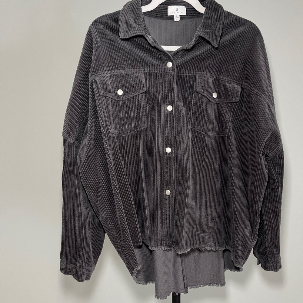 Socialite Corduroy Slate Grey Shacket